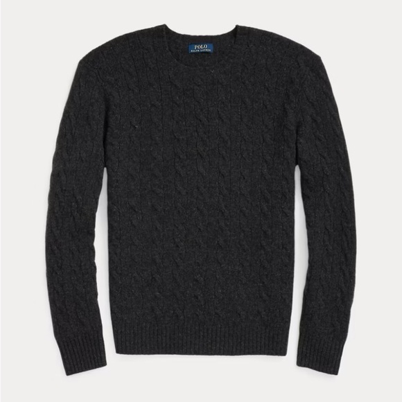 Polo Ralph Lauren Men’s Cable-Knit Wool-Cashmere Sweater Black XXL Quiet Luxury